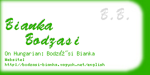 bianka bodzasi business card